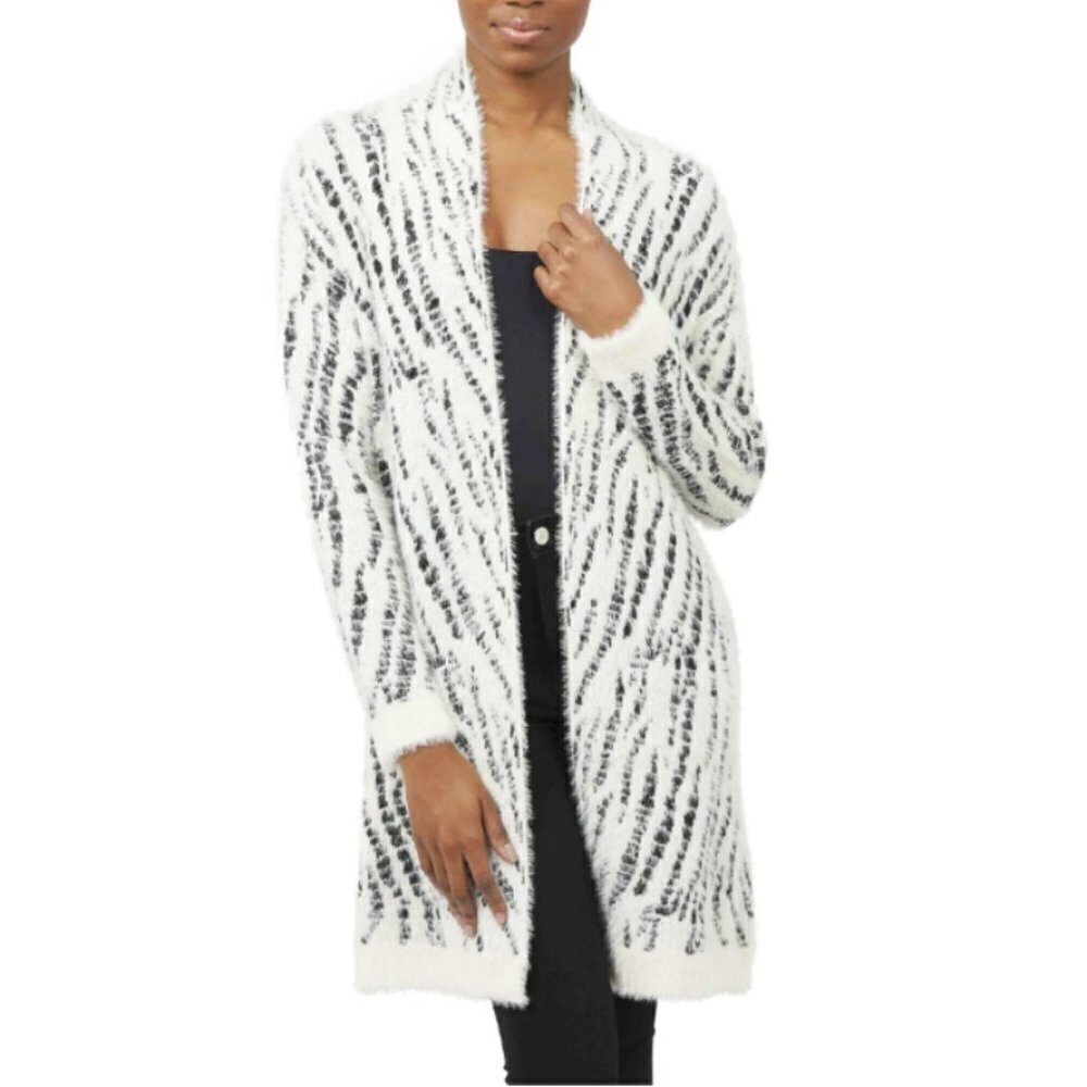 💕LOVE TOKEN💕 Betty Open Front Cardigan ~ Ivory & Black NWT